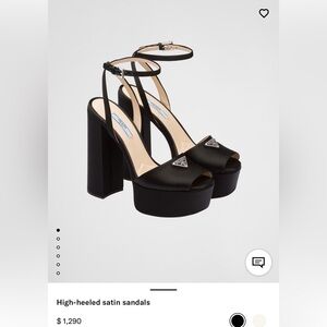 Prada high hill satin sandals